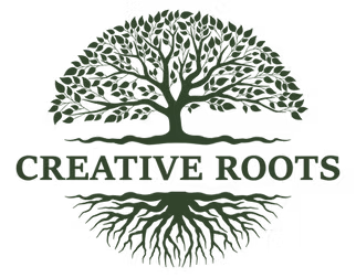 Logo with a tree and roots.