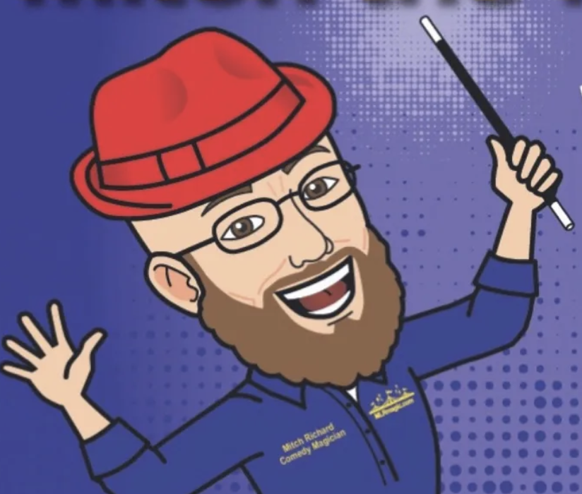 Cartoon image of a bearded man with a red hat.