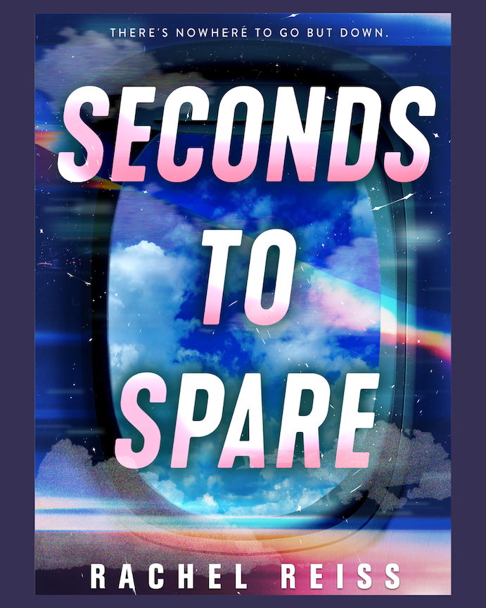 Book cover for Seconds to Spare featuring an airplane window with clouds and a blue sky.